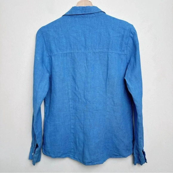 Cut Loose Womens Size Xsmall Linen Button Blue  Shirt - Picture 15 of 15